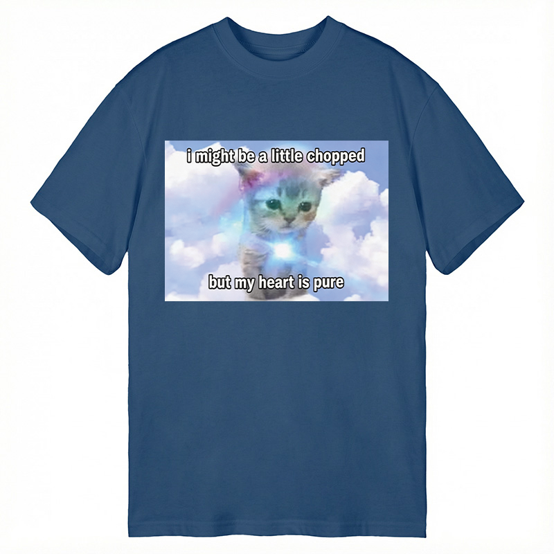 Modecanvas Pure Heart Cat Meme DTG Printing Classic T-Shirt-modecanvas