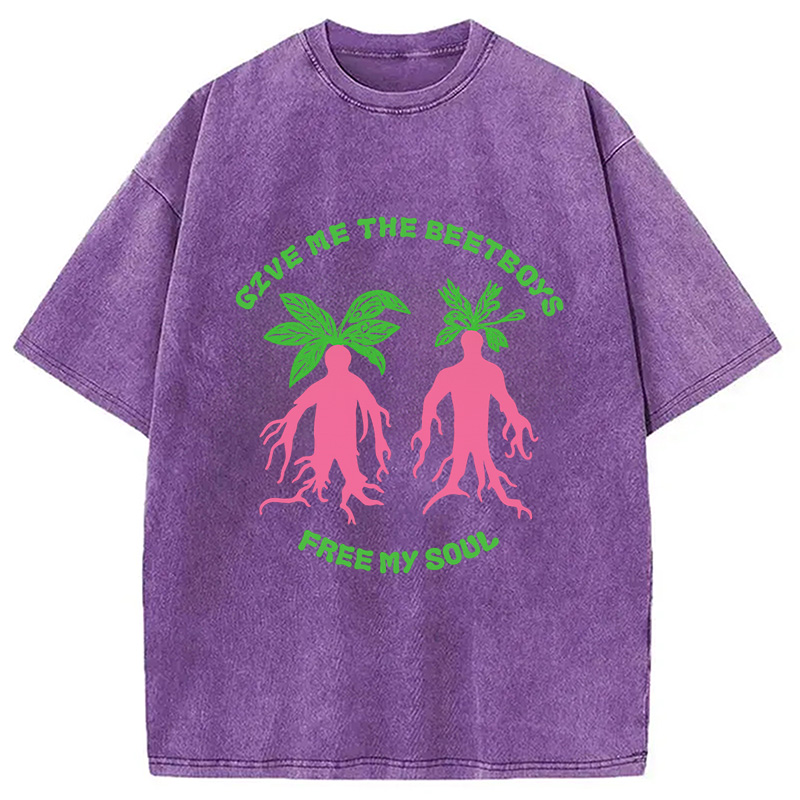 Modecanvas Give Me The Beetboys Washed T-Shirt