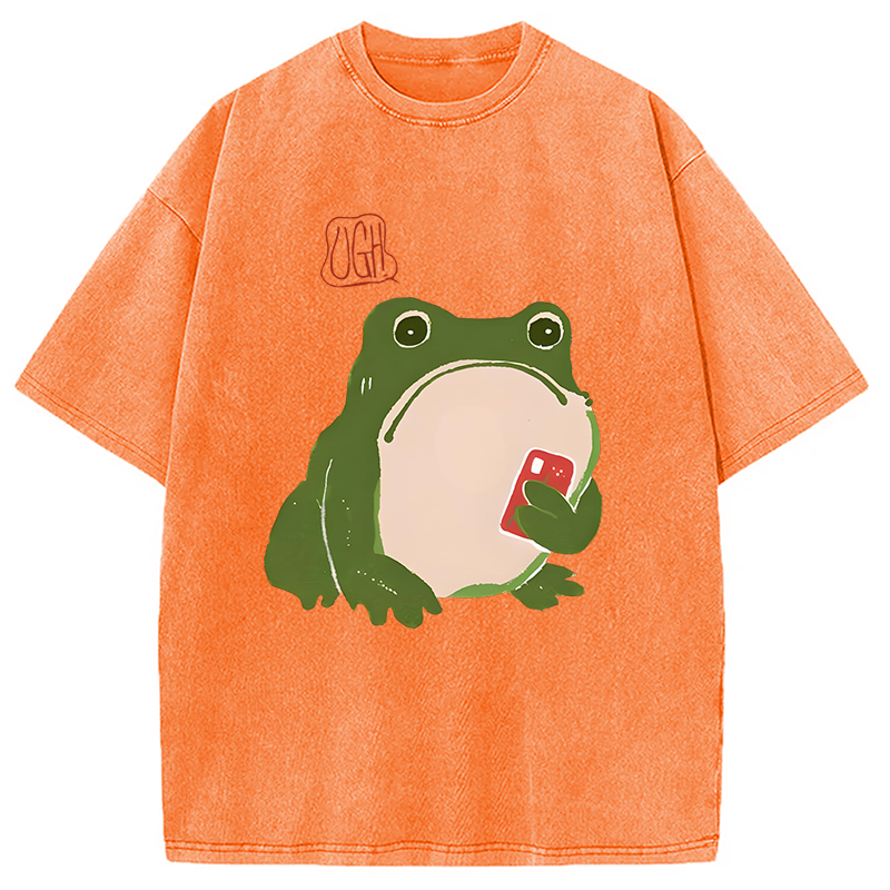 Modecanvas Ugh Matsumoto Hoji Frog Washed T-Shirt