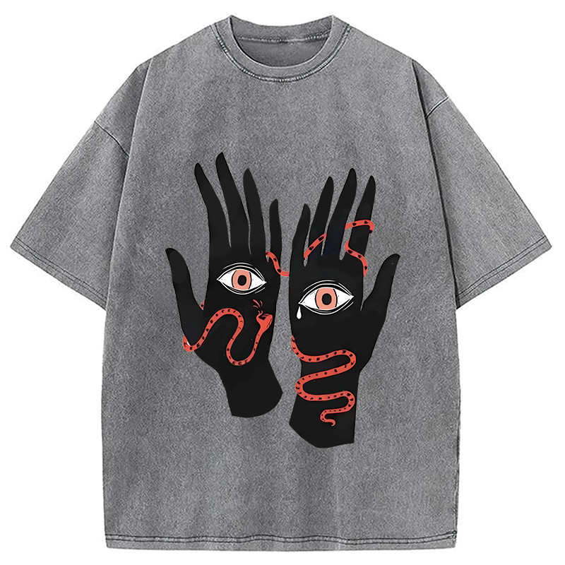 Modecanvas The Eyes Will Not Deceive You Washed T-Shirt