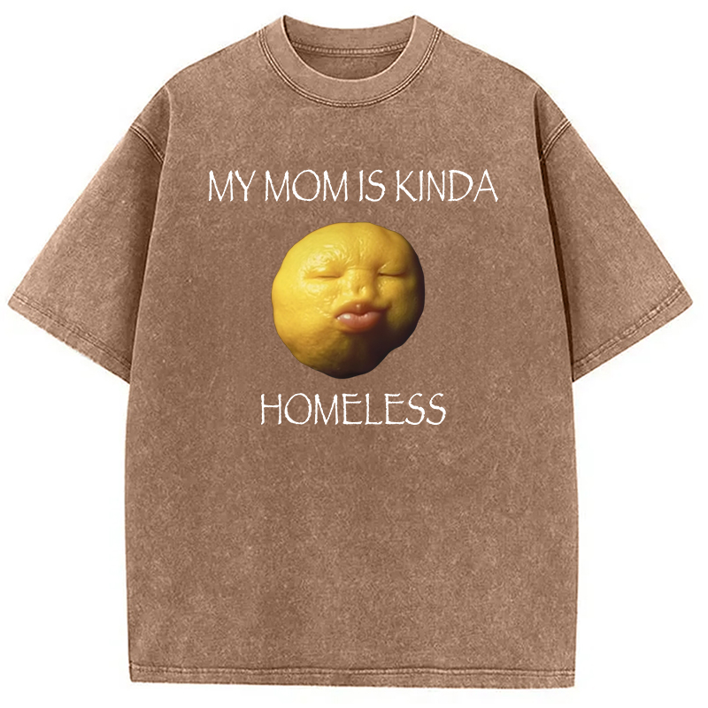 Modecanvas MY MOM IS KINDA HOMELESS Washed T-Shirt
