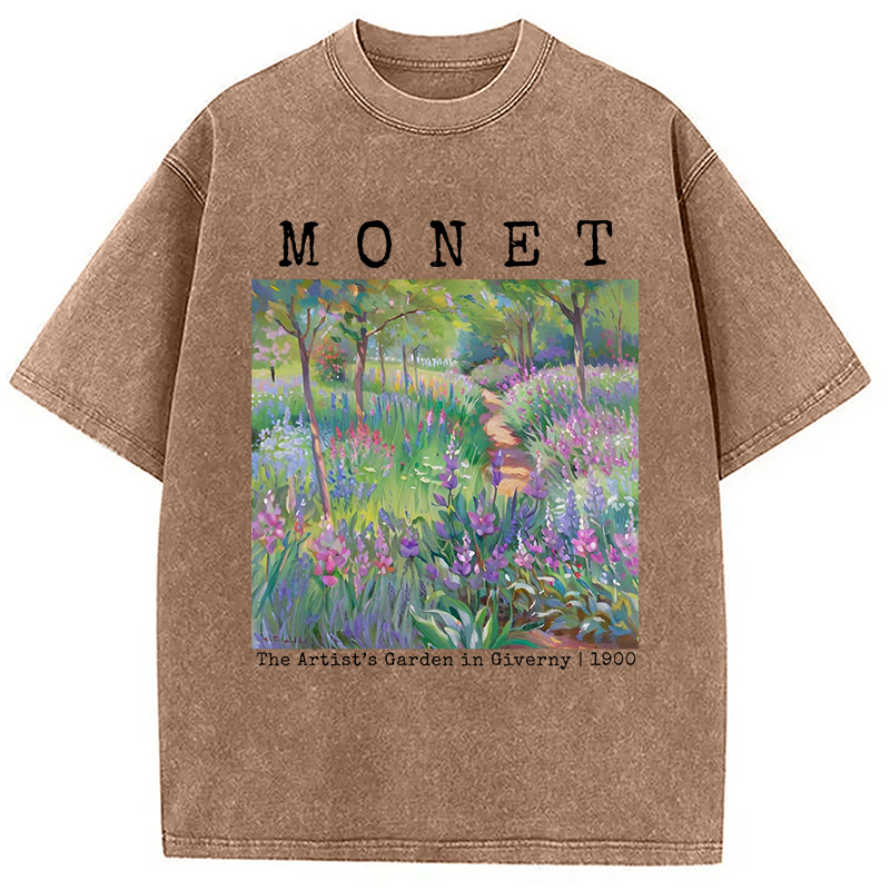 Modecanvas Vintage Floral Landscape Washed T-Shirt