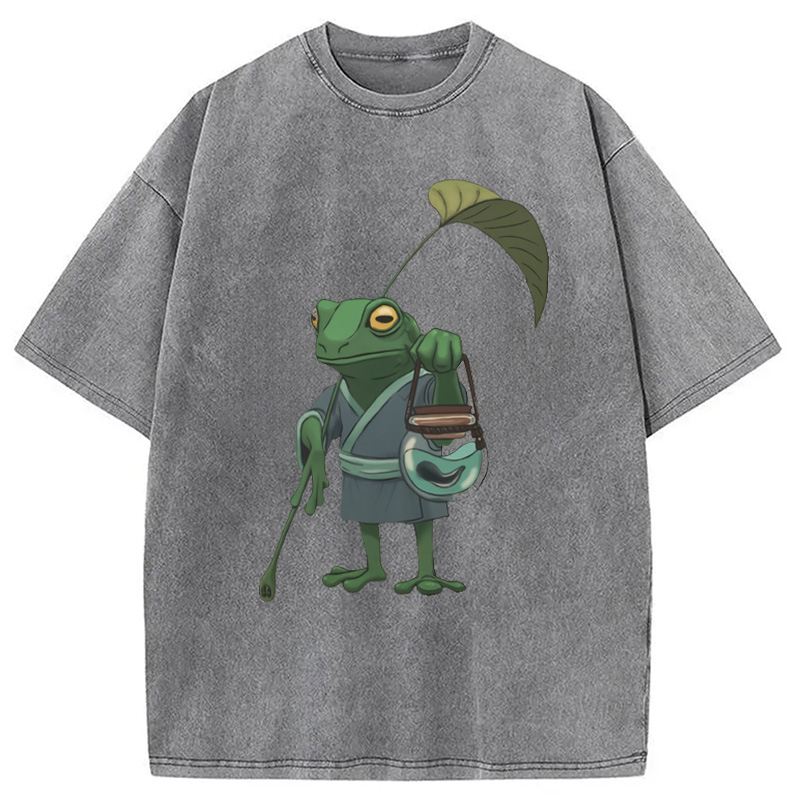 Modecanvas A Frog and His Son Washed T-Shirt