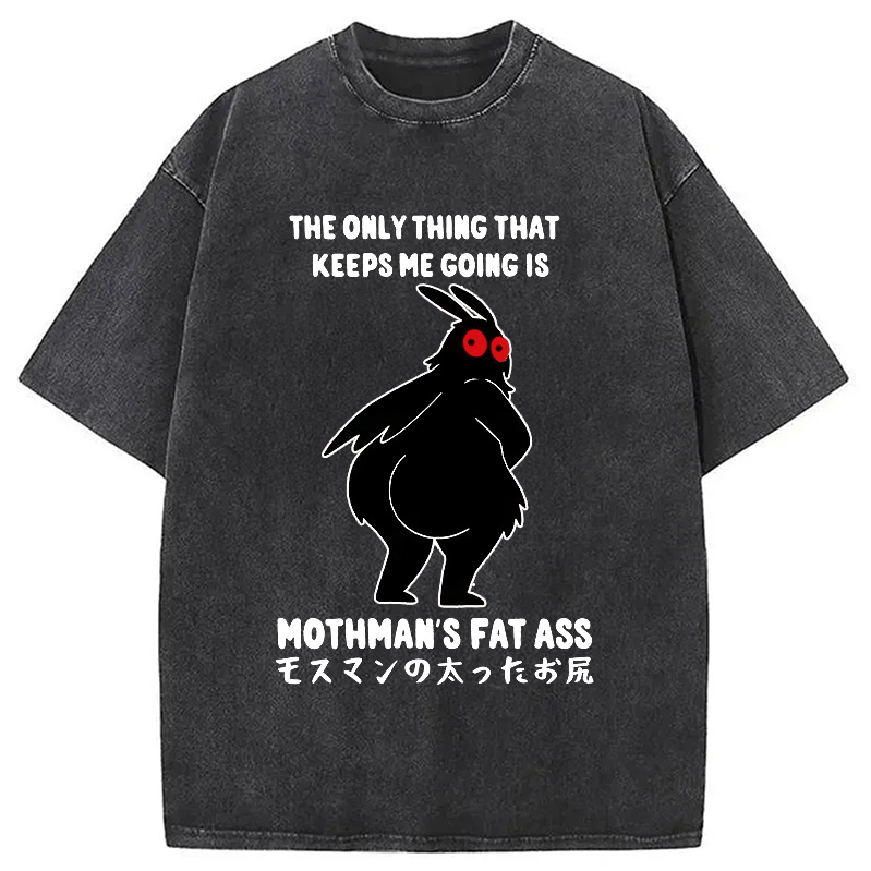 Modecanvas Funny Mothman Japan Washed T-Shirt