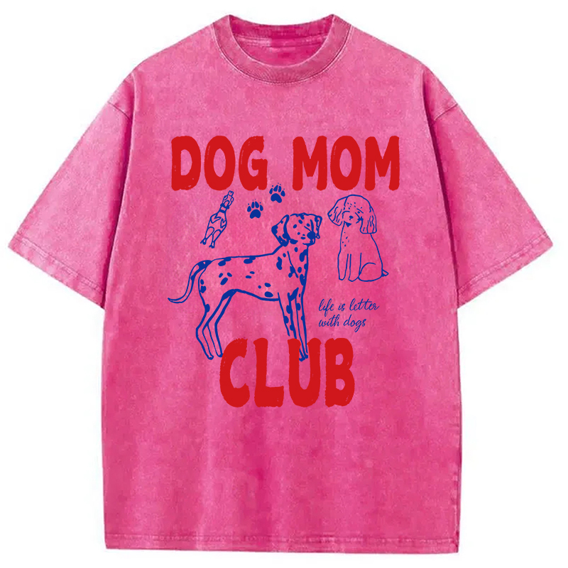 Modecanvas Dog Mom Club Washed T-Shirt
