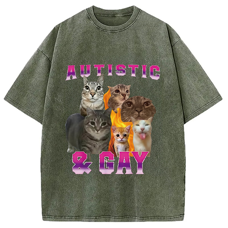 Modecanvas Funny Memes Brainrot Brain Rot Washed T-Shirt