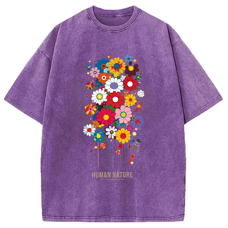 Modecanvas Flower Human Nature Washed T-Shirt