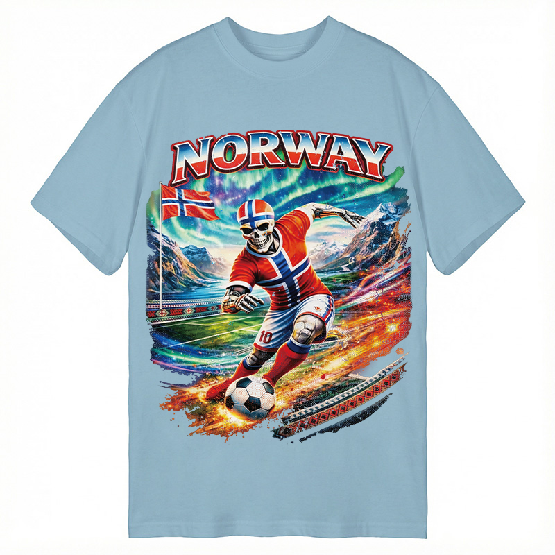 Modecanvas Northern Lights Football DTG Printing Classic T-Shirt-modecanvas