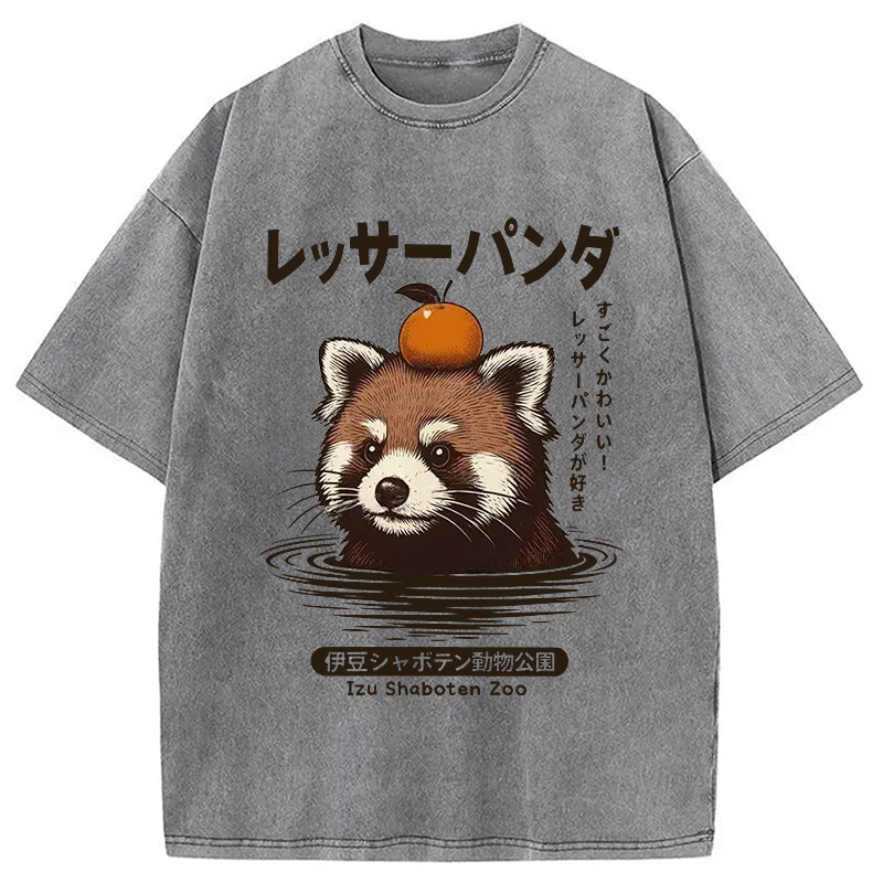 Modecanvas Cute Red Panda Washed T-Shirt