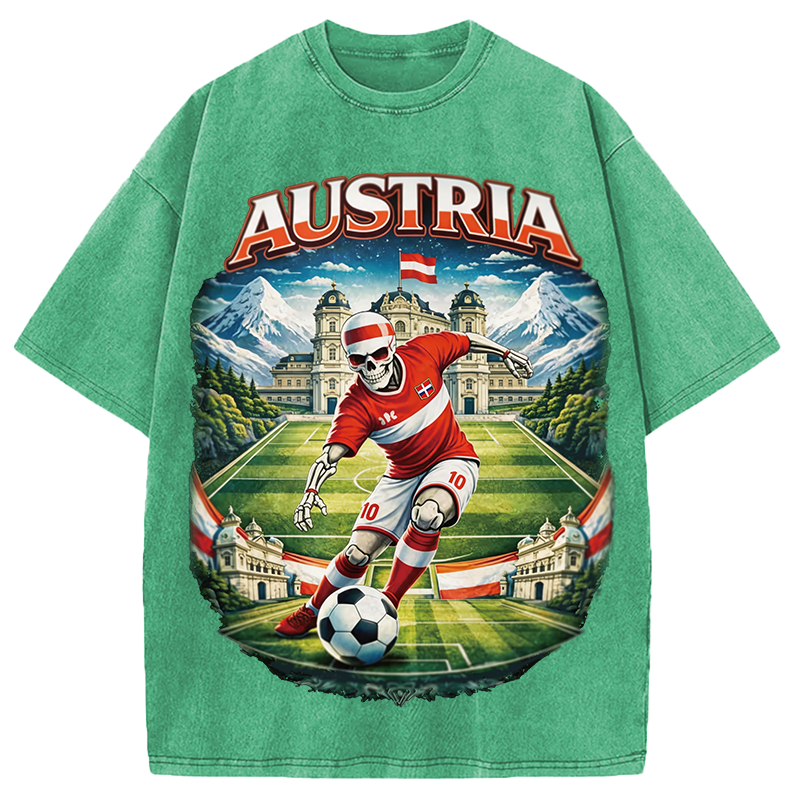 Modecanvas Austria Soccer DTG Printing Washed T-Shirt