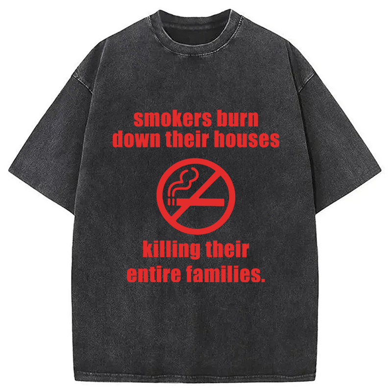 Modecanvas No Smokers DTG Printing Washed T-Shirt