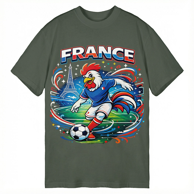 Modecanvas France Rooster Soccer DTG Printing Classic T-Shirt-modecanvas