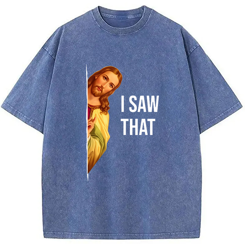 Modecanvas Funny Jesus Meme Washed T-Shirt