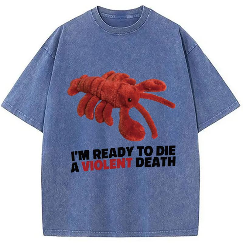 Modecanvas Bye Bye Lobster DTG Printing Washed T-Shirt
