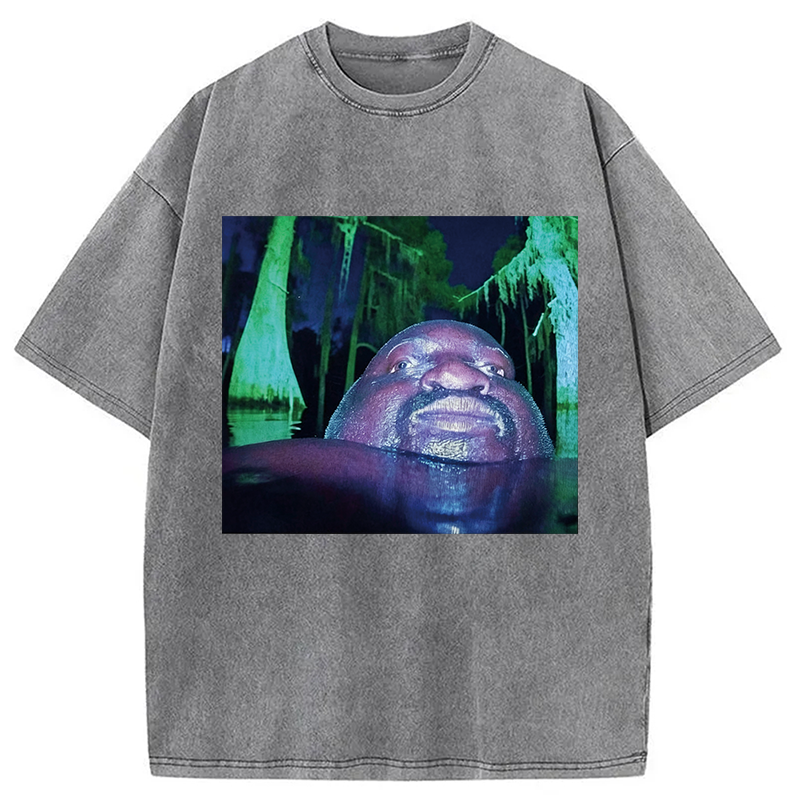 Modecanvas Black Guy in Swamp DTG Printing Washed T-Shirt
