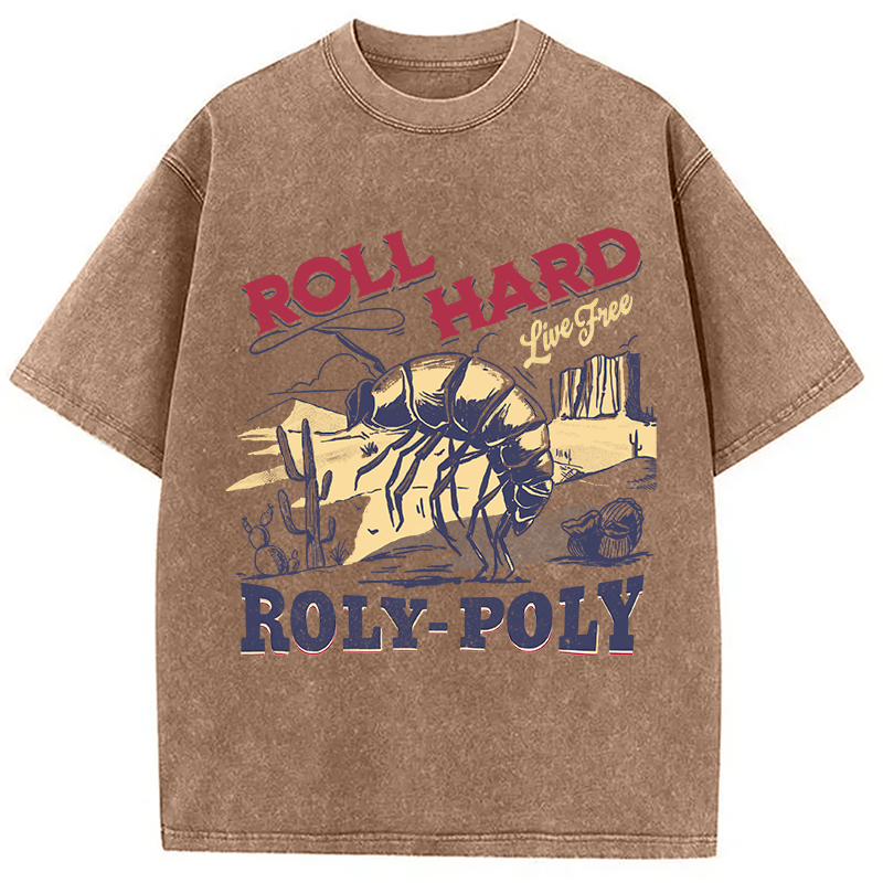 Modecanvas Roly Poly Cowboy Western DTG Printing Washed T-Shirt