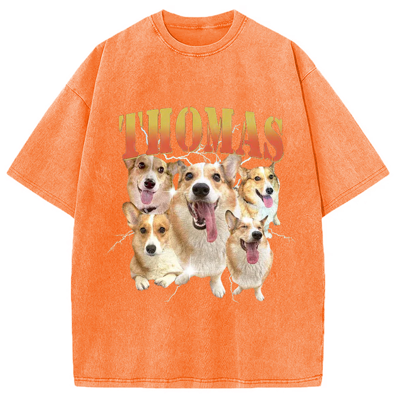 Modecanvas Funny Dog Meme Washed T-Shirt