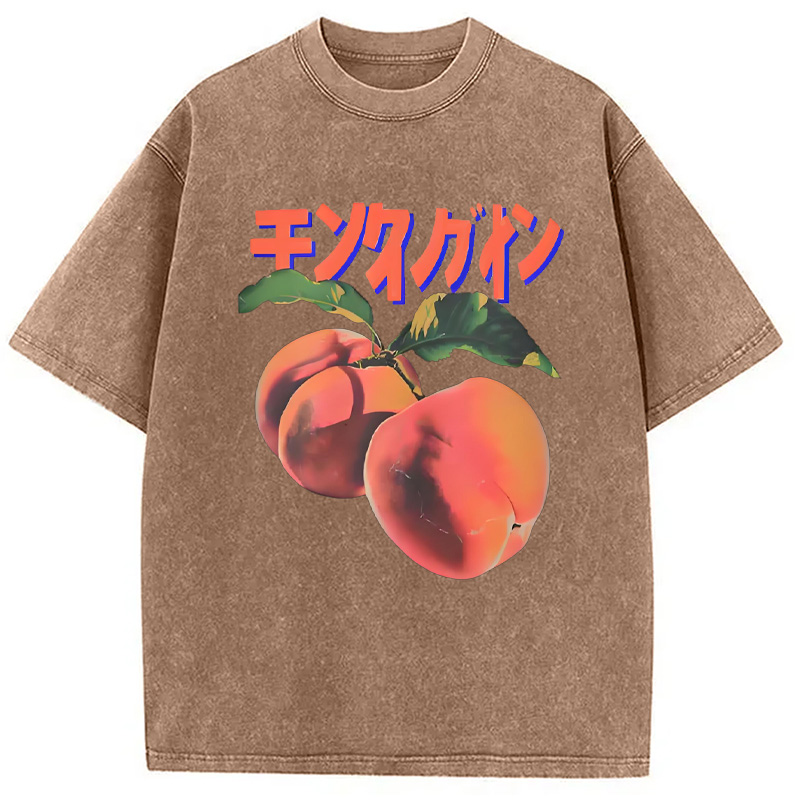Modecanvas Retro Peach Japanese Washed T-Shirt