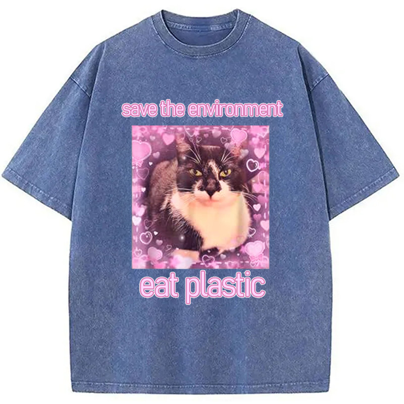 Modecanvas Save The Environment Washed T-Shirt