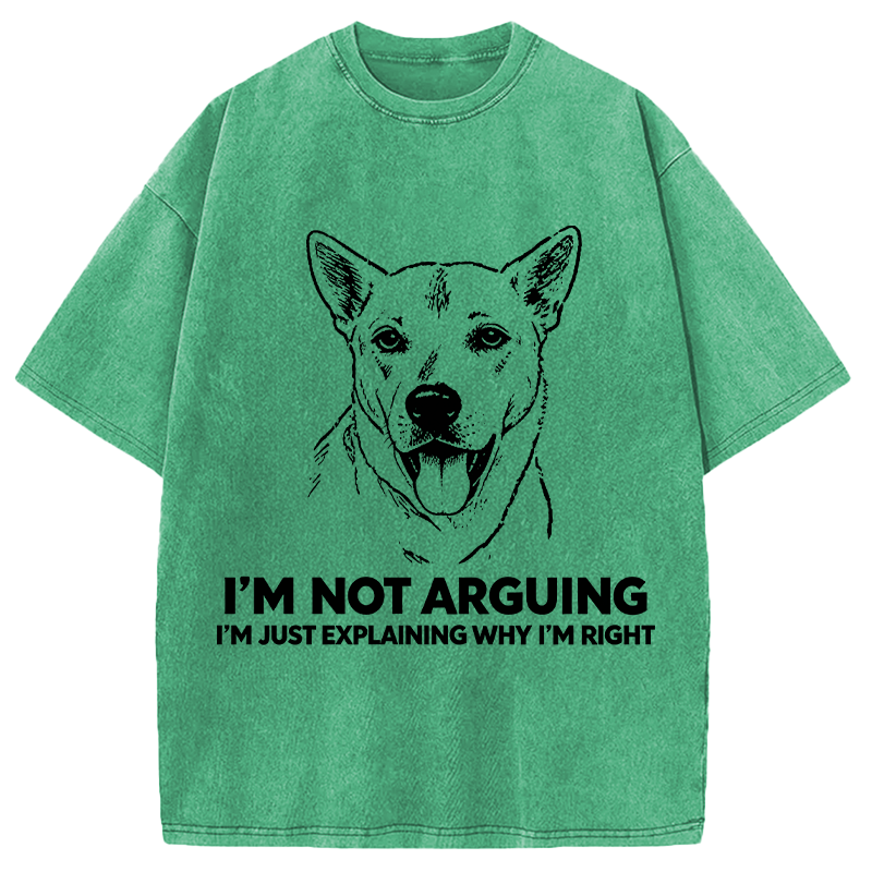 Modecanvas Stubborn Dog Defending His Point DTG Printing Washed T-Shirt