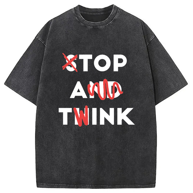 Modecanvas Stop And Twink Washed T-Shirt