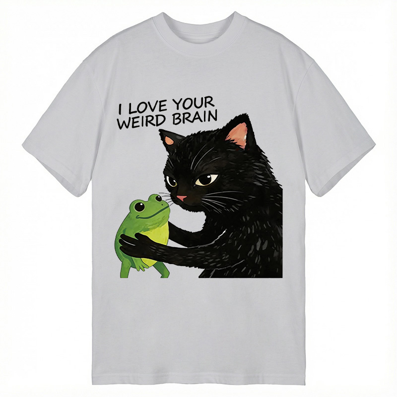 Modecanvas Cat Eats Frog DTG Printing Classic T-Shirt-modecanvas