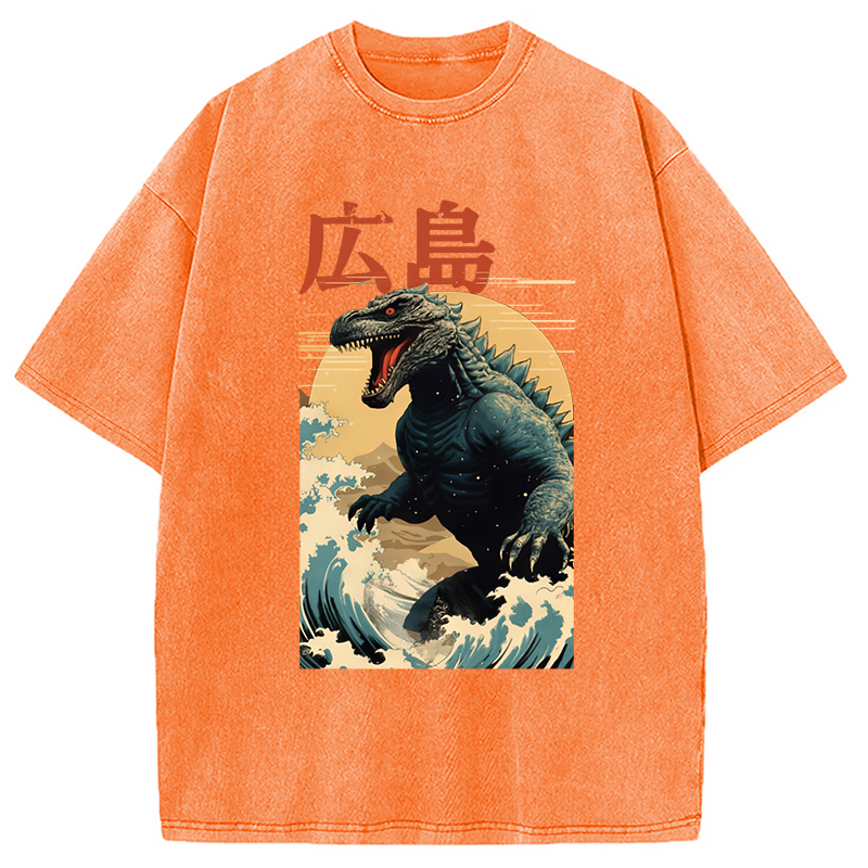 Modecanvas Hiroshima Godzilla Vintage Washed T-Shirt