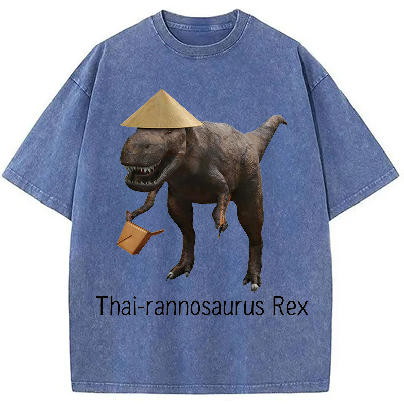 Modecanvas Thai-rannosaurus Rex DTG Printing Washed T-Shirt