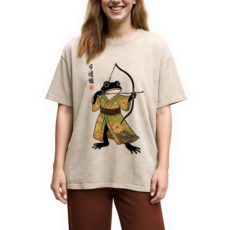 Modecanvas Frog Shooter Washed T-Shirt