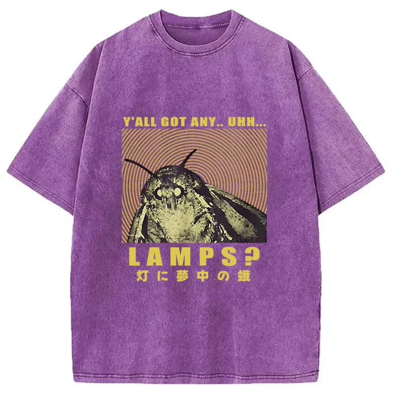 Modecanvas Moth Obsessed With The Light Washed T-Shirt-modecanvas