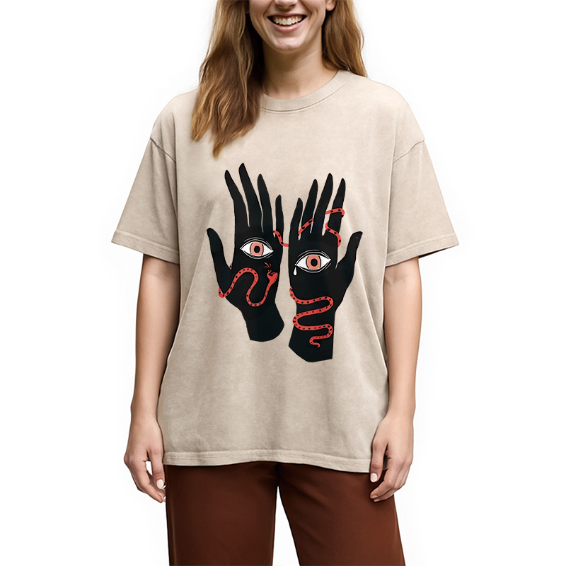 Modecanvas The Eyes Will Not Deceive You Washed T-Shirt