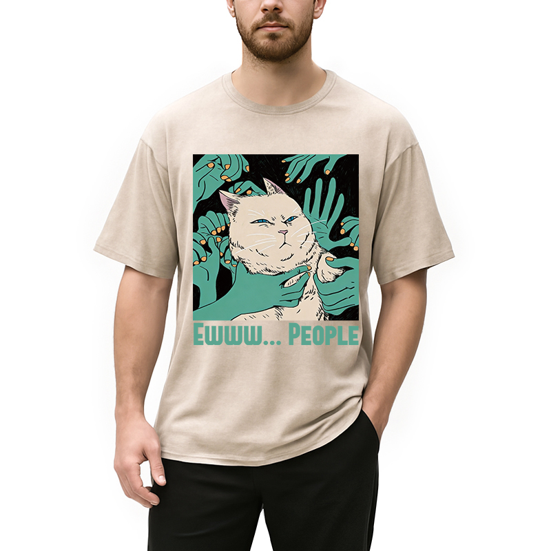 Modecanvas Ewww... People DTG Printing Washed T-Shirt