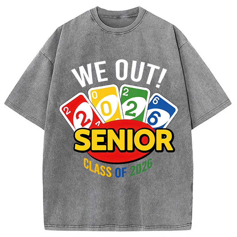 Modecanvas We Out Senior Class of 2026 DTG Printing Washed T-Shirt