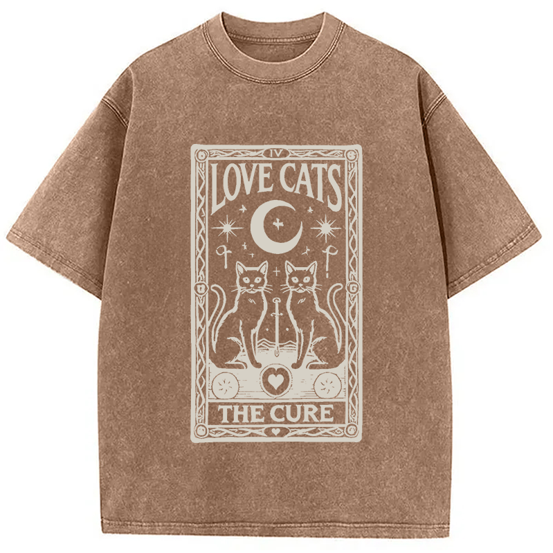 Modecanvas The Cure - Love Cats Washed T-Shirt