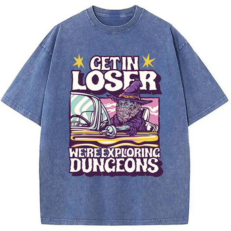 Modecanvas Get In Loser DTG Printing Washed T-Shirt