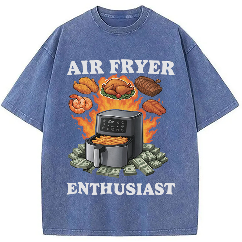 Modecanvas Air Fryer Enthusiast DTG Printing Washed T-Shirt