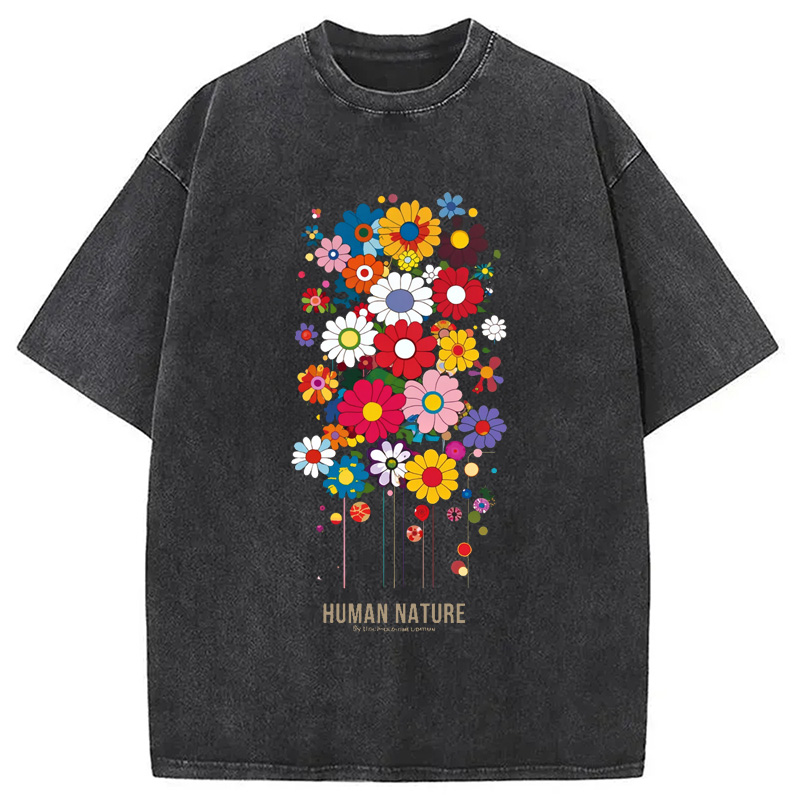 Modecanvas Flower Human Nature Washed T-Shirt