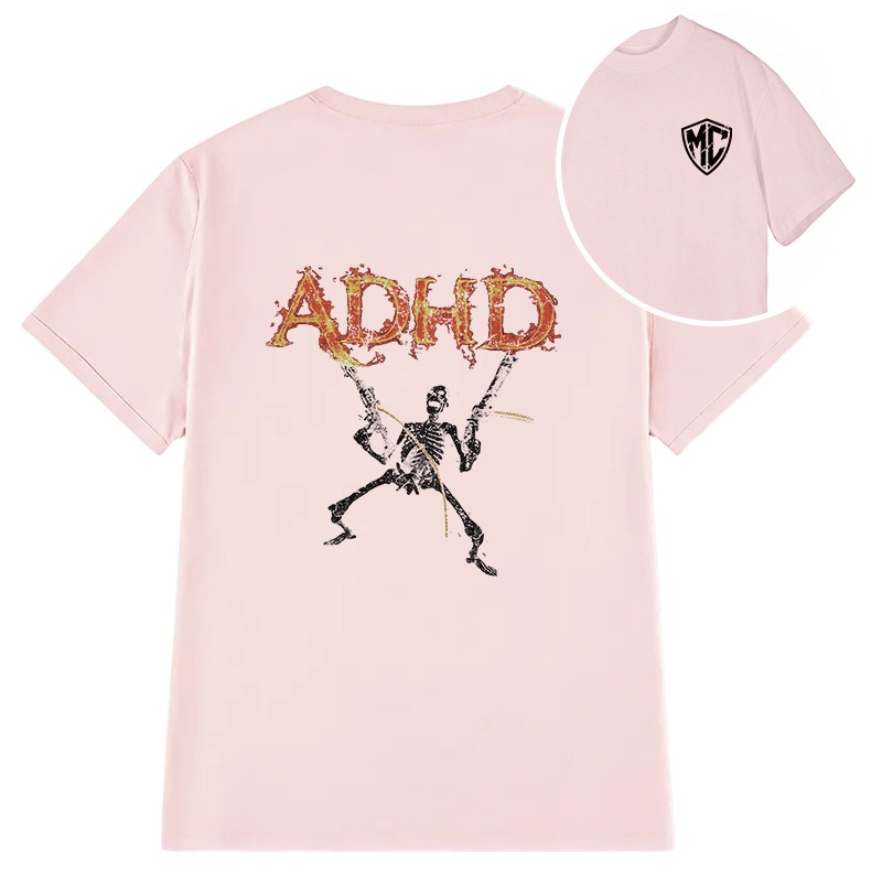 Modecanvas ADHD Skeleton DTG Printing Back Classic T-Shirt