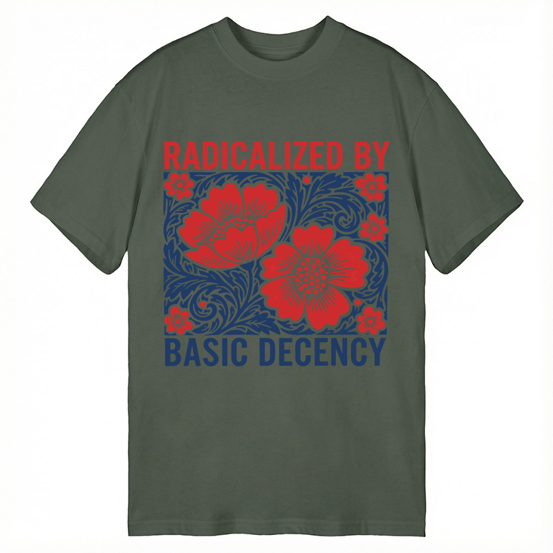 Modecanvas Radicalized By Basic Decency Flowers DTG Printing Classic T-Shirt-modecanvas