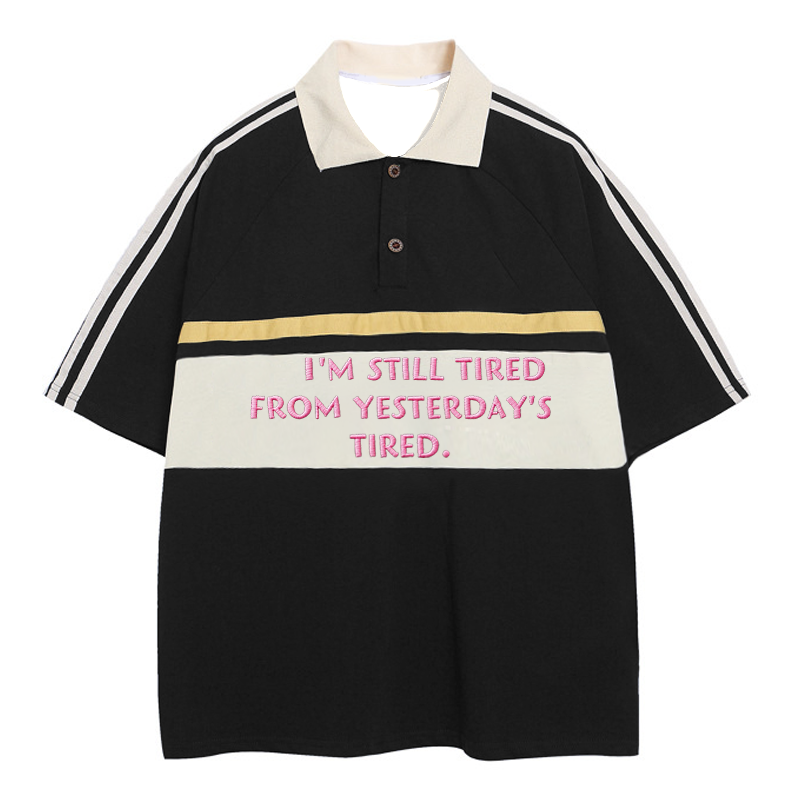 Modecanvas Still Tired Polo Embroidered T-Shirt