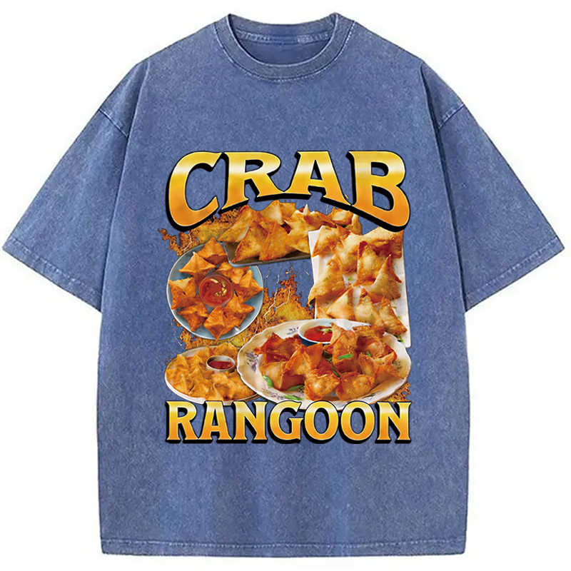 Modecanvas Crab Rangoon Funny Meme Washed T-Shirt