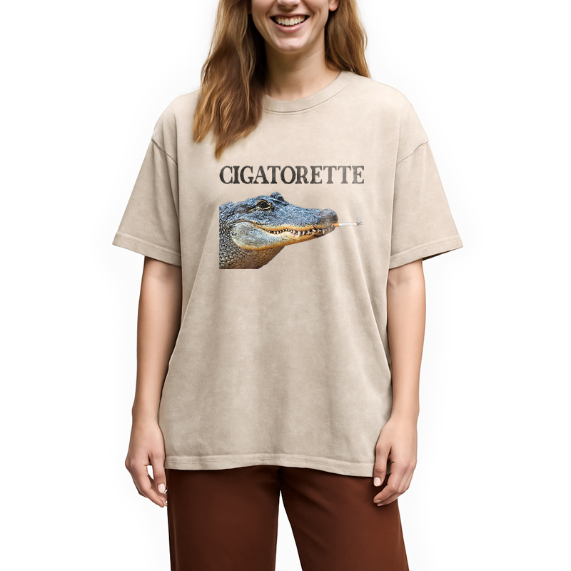 Modecanvas CIGATORETTE DTG Printing Washed T-Shirt