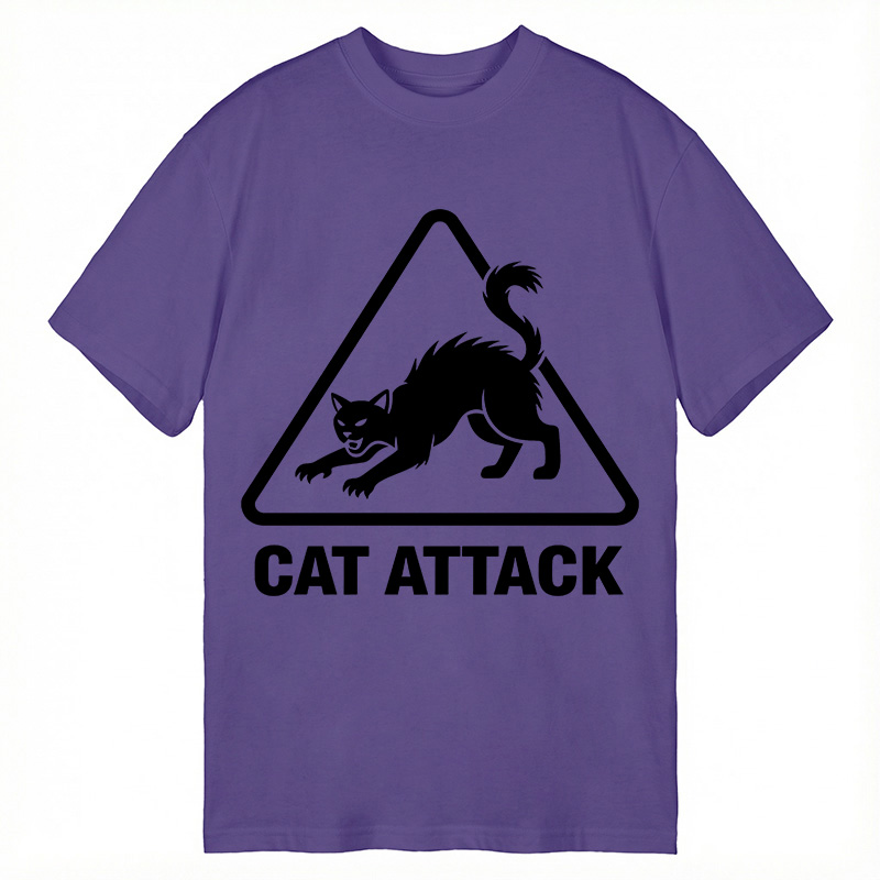 Modecanvas Cat Attack DTG Printing Classic T-Shirt-modecanvas