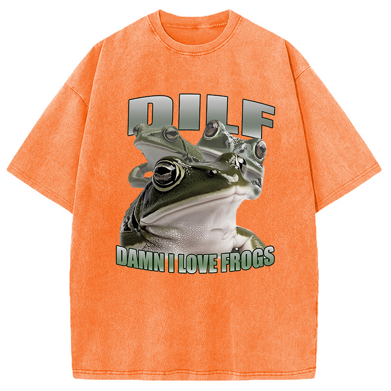 Modecanvas Damn I Love Frogs Washed T-Shirt