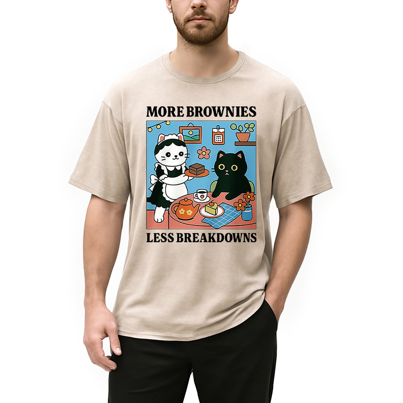 Modecanvas Cat Dessert Shop Washed T-Shirt
