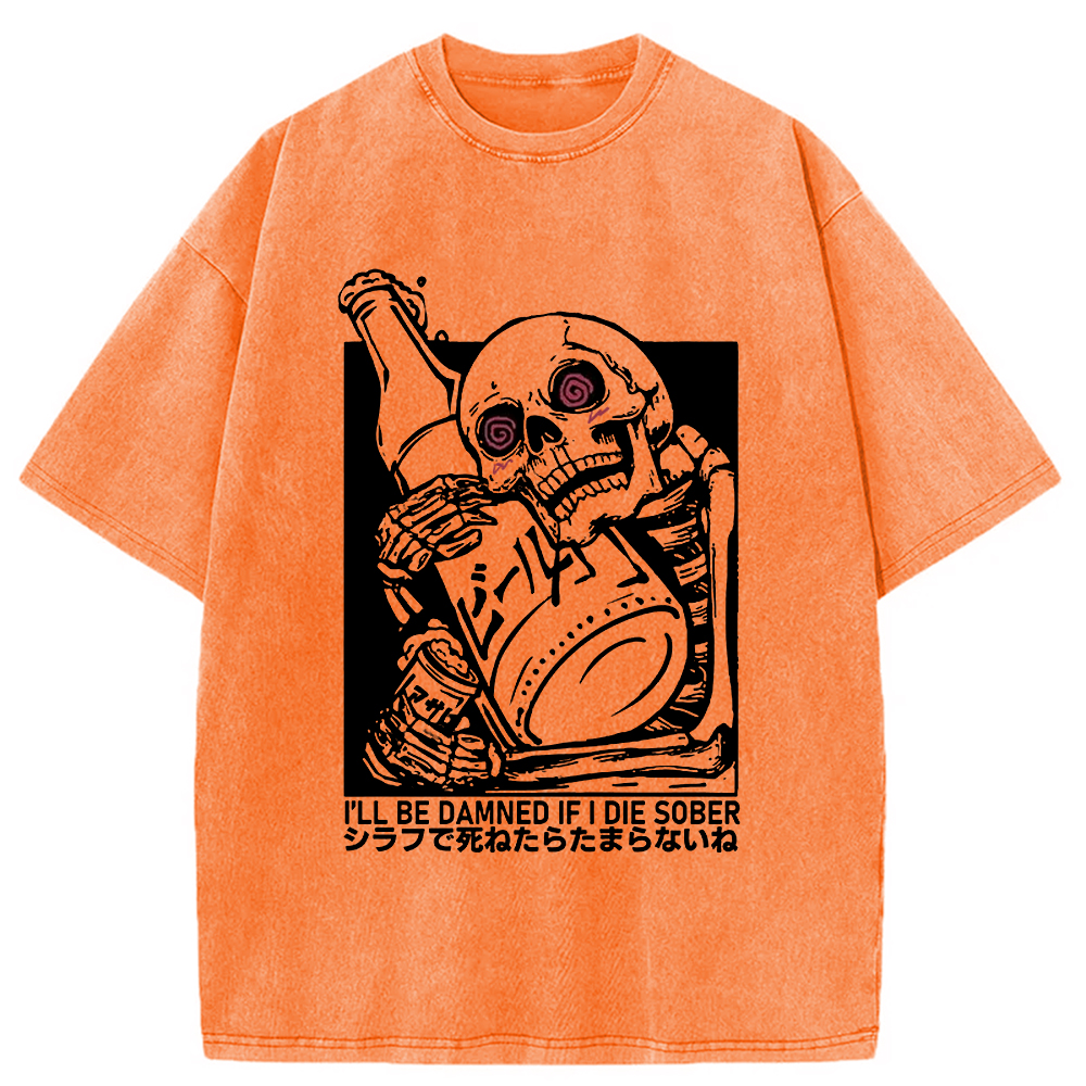 Modecanvas Wine Is Essential In Life Washed T-Shirt-modecanvas