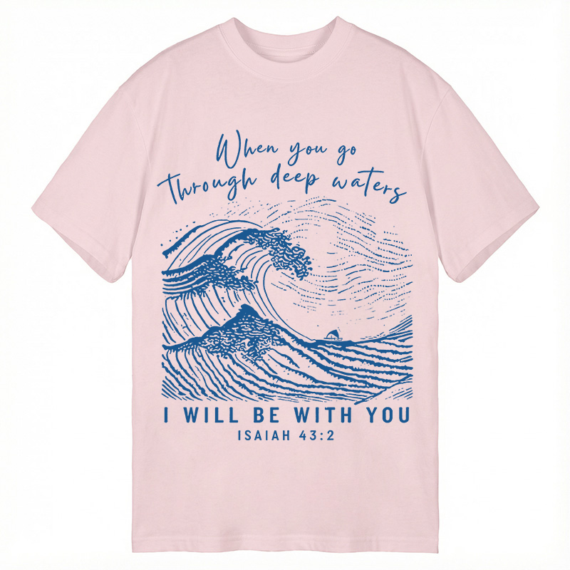 Modecanvas I Will Be With You Wave DTG Printing Classic T-Shirt-modecanvas