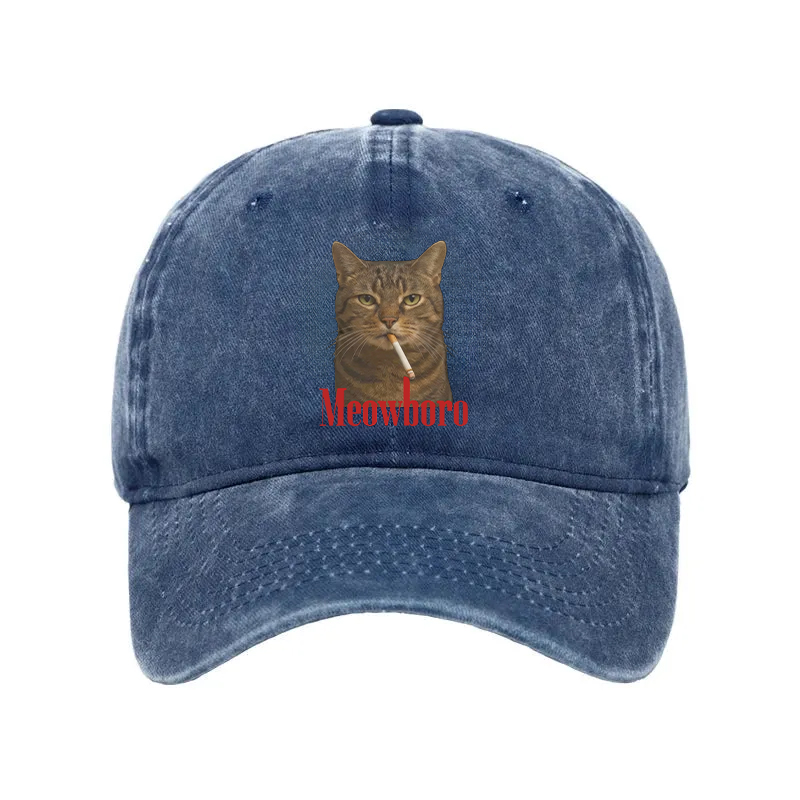Modecanvas Funny Realistic Cat Meme Washed Cap-modecanvas