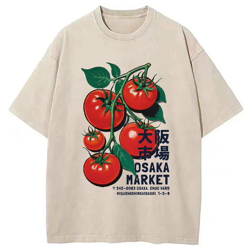 Modecanvas Osaka Market Japanese Tomatoes Washed T-Shirt
