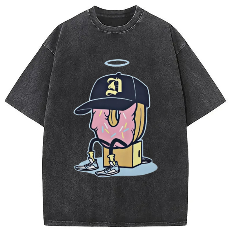 Modecanvas Dilla Donuts Hip Hop Washed T-Shirt
